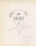 Lot #2720: FRIDA KAHLO - Matador con ojos de reloj - Pencil on paper