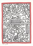 Lot #1290: KEITH HARING - Radiant Baby/Nuclear Creature - Original black and red marker drawing on paper