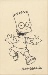 Lot #3115: MATT GROENING - The Simpsons: Bart, Yelling - Black marker drawing on paper
