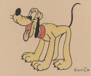 Lot #477: WALT DISNEY - Pluto - Ink and watercolor drawing on paper
