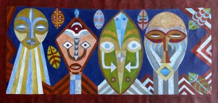 Lot #1550: KARIMA MUYAES - Four Elements - Acrylic on canvas