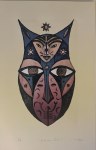 Lot #1558: KARIMA MUYAES - Intuición Gatuna - Original color lithograph